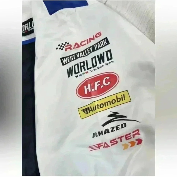 H&M Divided Women’s size M Block Colour Racing Sports Oversized Jacket Motocross - Picture 15 of 16